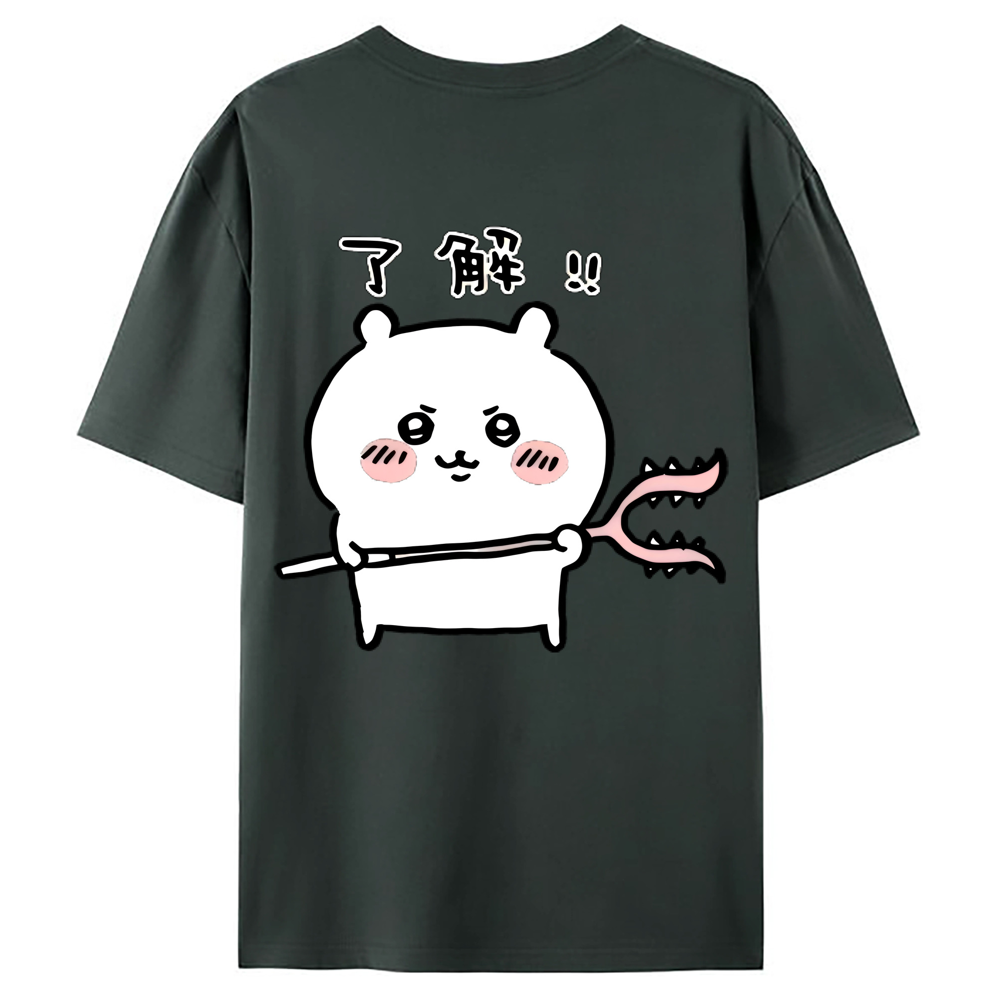 （画像用） ちいかわ ちいかわ Chii-kawa chiikawa 綿100％ メンズ半袖Tシャツ（バックプリント） 通気性